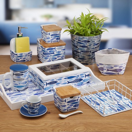 3 RECTANGULAR BASKETS SET AQUA 2
