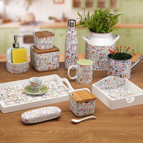 3 RECTANGULAR BASKETS SET FLOWERS