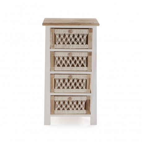 4-DRAWER MACRAMÉ CHEST OF DRAWERS