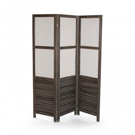 DARK WOOD SCREEN WITH OPAQUE WINDOWS