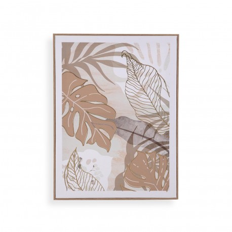 45 X 50 CANVAS OCHRE TROPICAL LEAVES 1