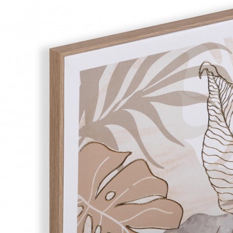 45 X 50 CANVAS OCHRE TROPICAL LEAVES 1