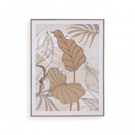 45 X 50 CANVAS OCHRE TROPICAL LEAVES 2