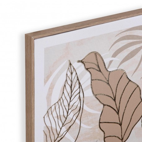 45 X 50 CANVAS OCHRE TROPICAL LEAVES 2