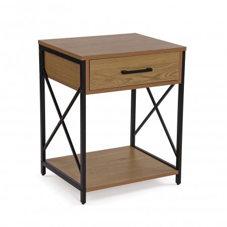 DARK 1-DRAWER HERMI NIGHTSTAND
