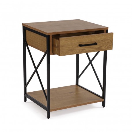DARK 1-DRAWER HERMI NIGHTSTAND