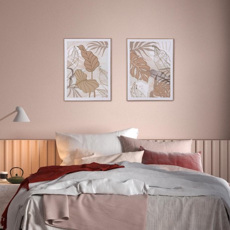45 X 50 CANVAS OCHRE TROPICAL LEAVES 1