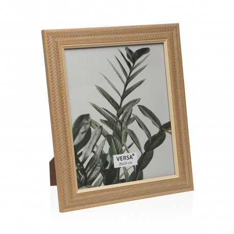 BROWN PHOTO FRAME WITH CREAM DETAIL 20 X 25