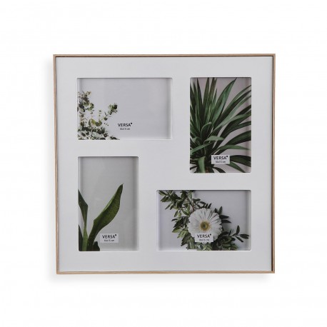 WHITE PHOTO FRAME WITH 4 HOLES 9 X 14