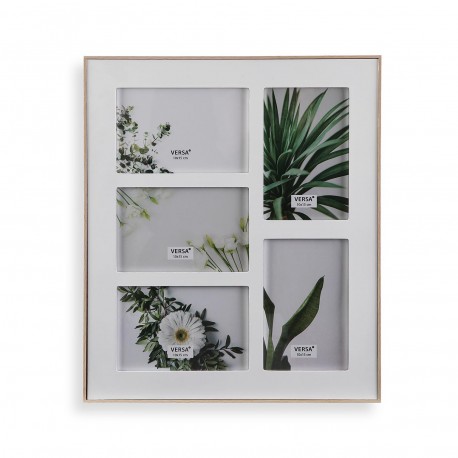 WHITE PHOTO FRAME WITH 5 HOLES 9 X 14