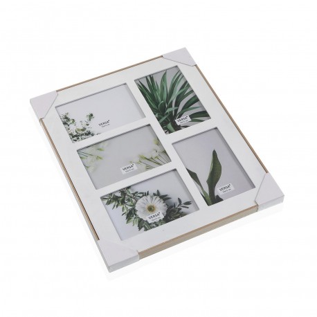 WHITE PHOTO FRAME WITH 5 HOLES 9 X 14