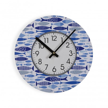 SMALL AQUA 2 WALL CLOCK 29CM
