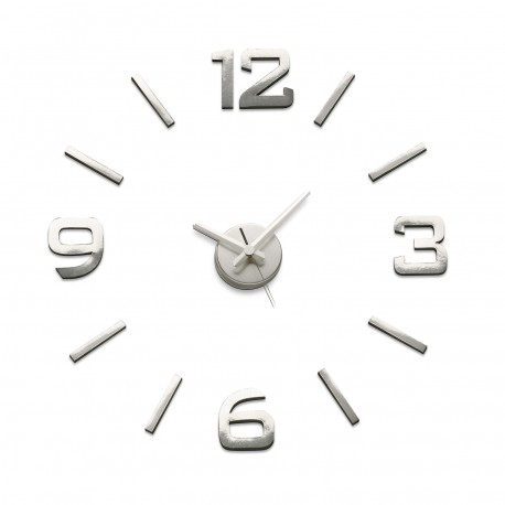 SILVER FINISHING STICKER CLOCK