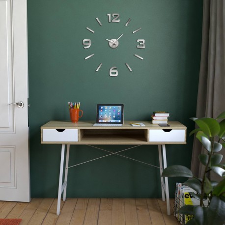SILVER FINISHING STICKER CLOCK