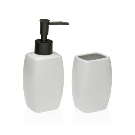 WHITE SOAP DISH AND TOOTHBRUSH HOLDER SET