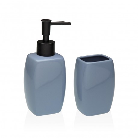 BLUE SOAP DISH AND TOOTHBRUSH HOLDER SET