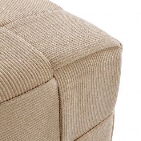 SQUARE CREAM CORDUROY PUFF