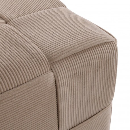 SQUARE BEIGE CORDUROY PUFF