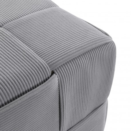 SQUARE GREY CORDUROY PUFF