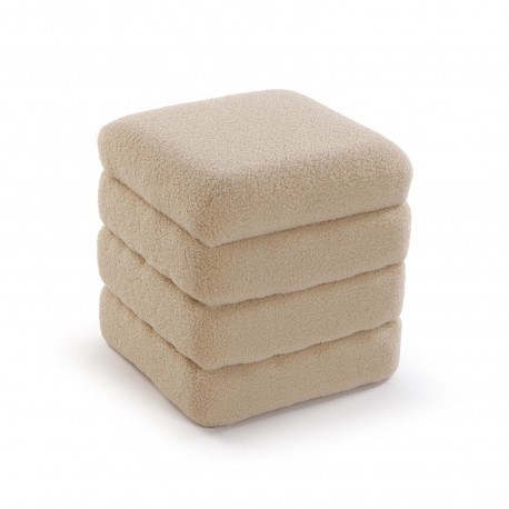 SQUARE CREAM TEDDY PUFF
