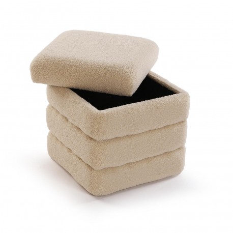 SQUARE CREAM TEDDY PUFF