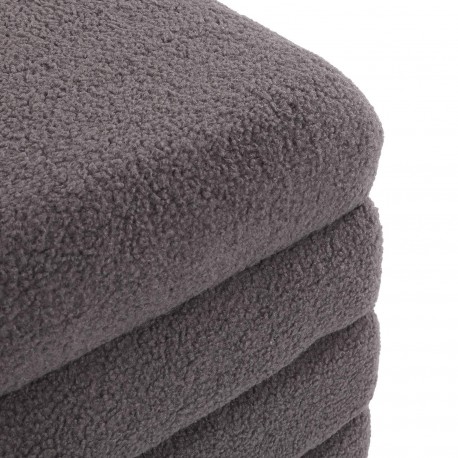 SQUARE GREY TEDDY PUFF