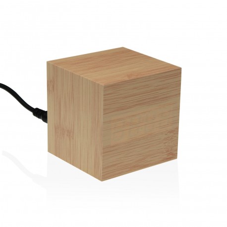 SQUARE WOODEN CLOCK WITH LED