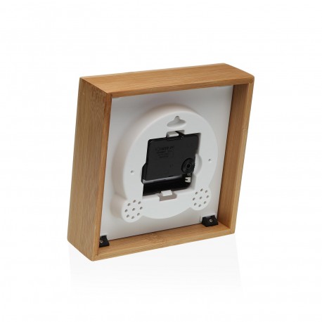WHITE SQUARE TABLE CLOCK 16CM
