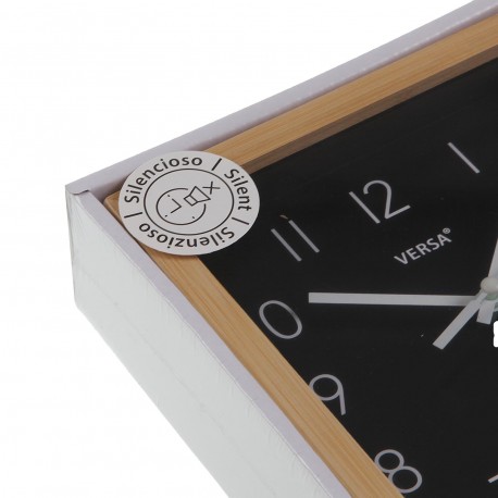 BLACK SQUARE TABLE CLOCK 16CM
