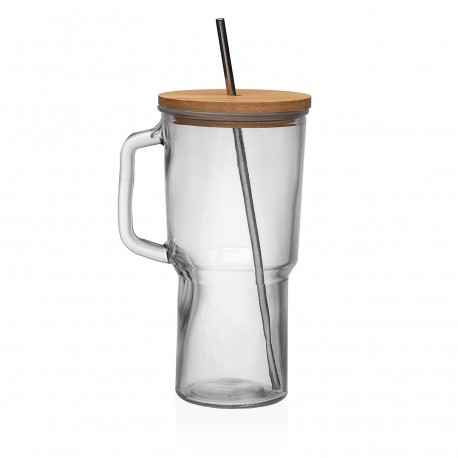 GLASS MUG WITH LID
