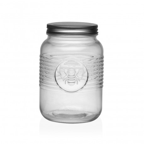 GLASS JAR WITH LID, BEE DESIGN, 1500ML