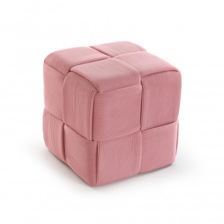 SQUARE PINK CORDUROY PUFF