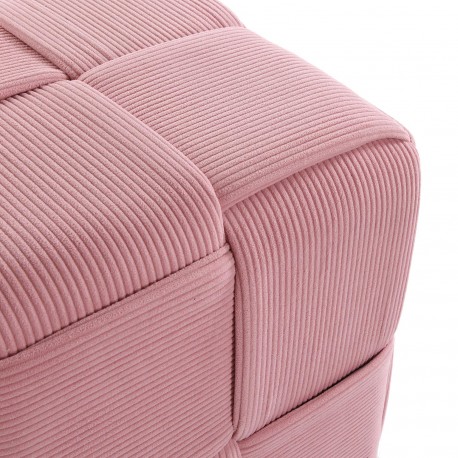 SQUARE PINK CORDUROY PUFF