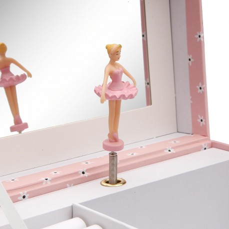FLOWERS JEWEL BOX WITH MIRROR & DANCER