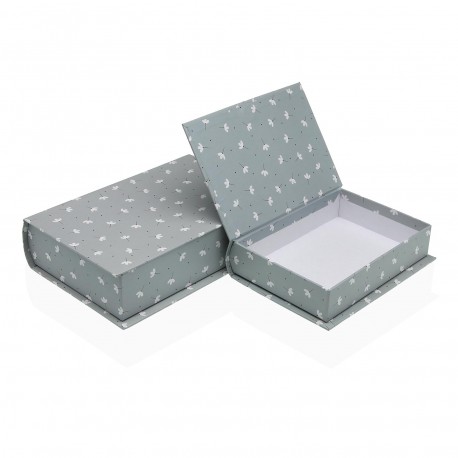 SET OF 2 FLOWERS BOOK BOXES