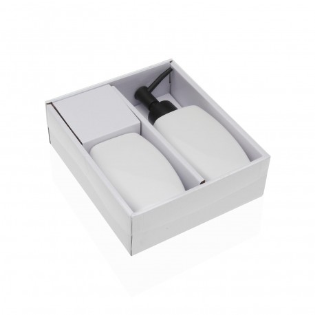 WHITE SOAP DISH AND TOOTHBRUSH HOLDER SET