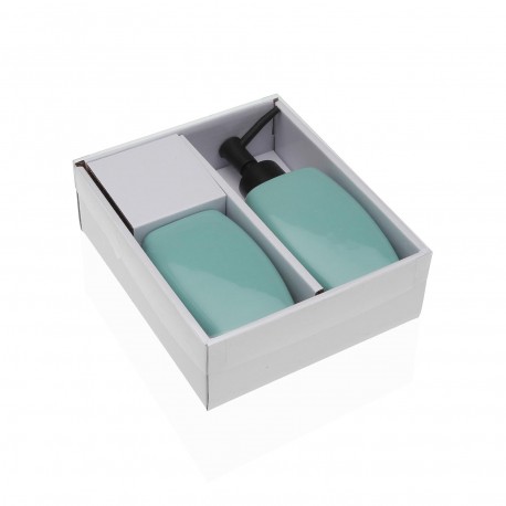 TURQUOISE SOAP DISH AND TOOTHBRUSH HOLDER SET