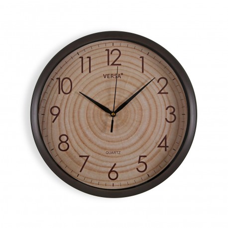 ROUND WOODEN EFFECT WALL CLOCK 30.6CM