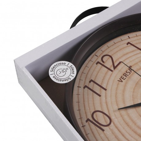 ROUND WOODEN EFFECT WALL CLOCK 30.6CM