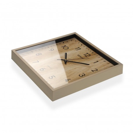 SQUARE WOODEN EFFECT WALL CLOCK 30.8CM
