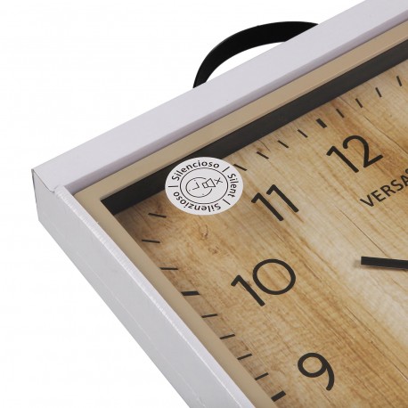 SQUARE WOODEN EFFECT WALL CLOCK 30.8CM