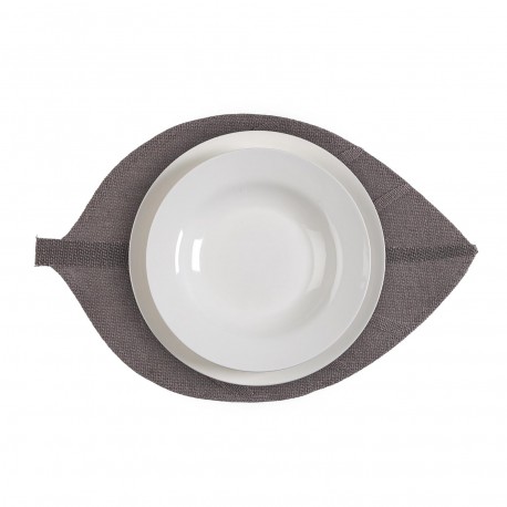 LIGHT GREY LEAF PLACEMAT
