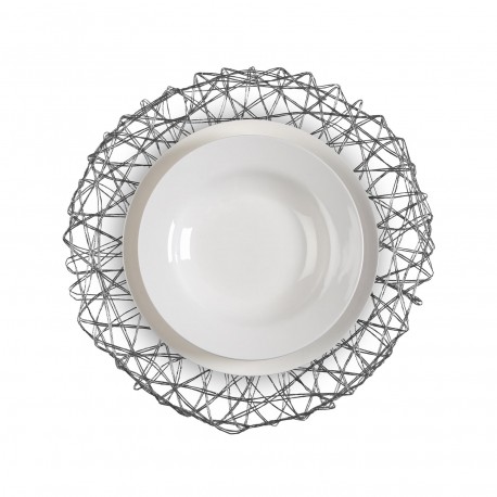 ROUND SILVER NET PLACEMAT