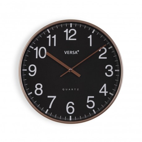 BLACK WALL CLOCK 30X4.3CM