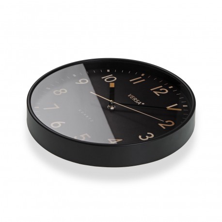 BLACK WALL CLOCK 30X4CM