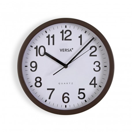 DARK WOOD FRAME WALL CLOCK 31CM