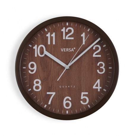 DARK WOOD WALL CLOCK 31CM