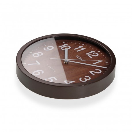 DARK WOOD WALL CLOCK 31CM