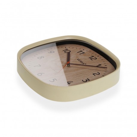 SQUARE LIGHT WOOD WALL CLOCK 31CM
