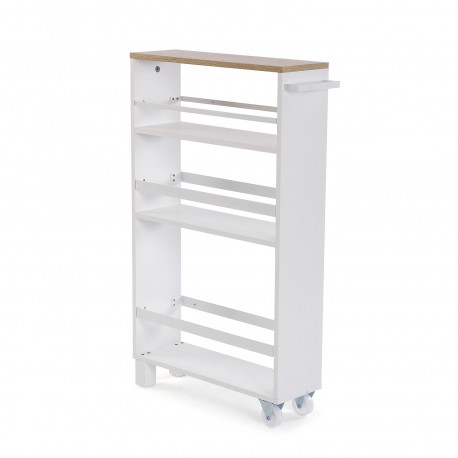 WHITE 3-SHELF WHEELED TROLLEY